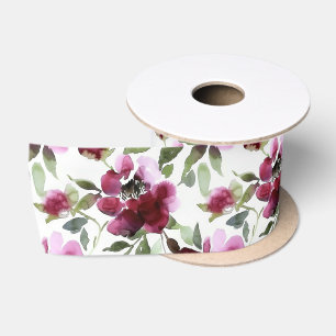 Elegante bordeauxrode bloemenlint lint