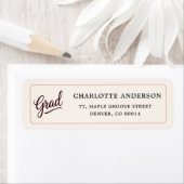 Elegante bordeauxrode script retourlabel etiket (Insitu)
