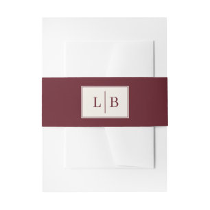 Elegante bordeauxrood minimalistische trouwuitnodi uitnodigingen wikkel