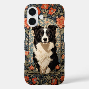 Elegante Border Collie William Morris Geïnspireerd iPhone 16 Hoesje