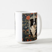 Elegante Border Collie William Morris Geïnspireerd Koffiemok (Voorkant rechts)