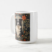 Elegante Border Collie William Morris Geïnspireerd Koffiemok (Voorkant links)