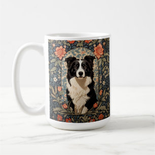 Elegante Border Collie William Morris Geïnspireerd Koffiemok