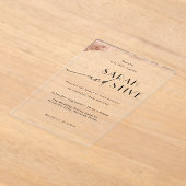 Elegante borstel Roos Gold bruiloft Acryl Uitnodigingen (Laagn)