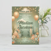 Elegante bos-babyshower kaart (Staand voorkant)