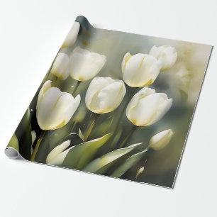 Elegante bos witte tulpen in een serene tuin cadeaupapier