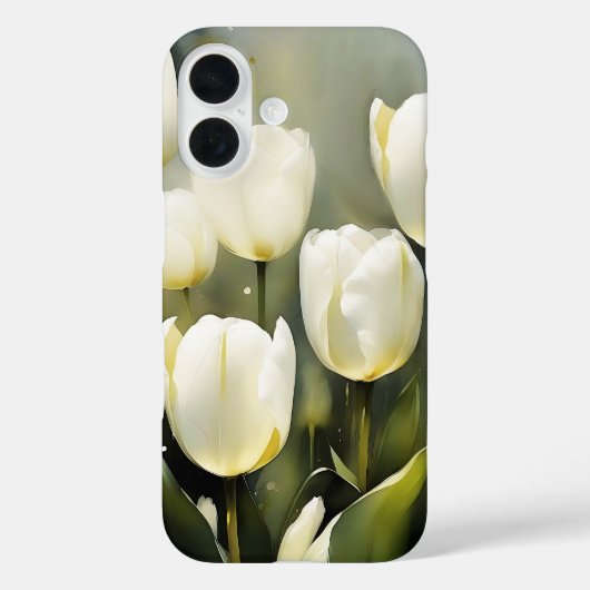 Elegante bos witte tulpen in een serene tuin Case-Mate iPhone case (Achterkant)