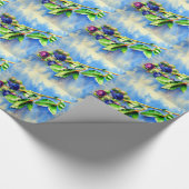 Elegante Bosbessen waterverf schilderij Cadeaupapier (Hoek)