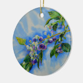 Elegante bosbessen waterverf schilderij keramisch ornament (Links)