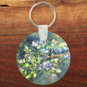Elegante bosbessen waterverf schilderij sleutelhanger (Voorkant)
