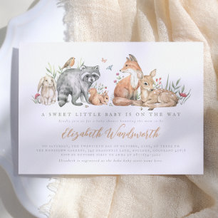 Elegante bosdieren Baby Shower Kaart