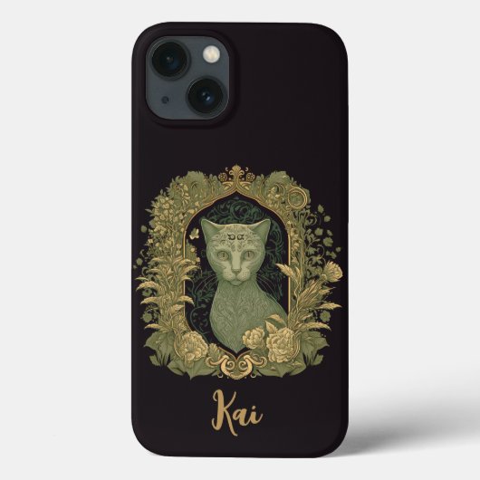 Elegante boskat met aangepaste naam Case-Mate iPhone case (Achterkant)