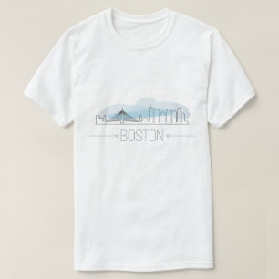 Elegante Boston City Line Kunst, Moderne Stedelijk T-shirt