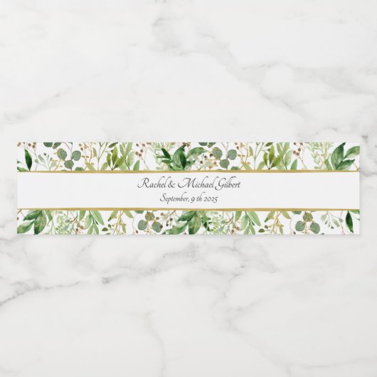 Elegante Botanik Waterfles Etiket (Enkel label)