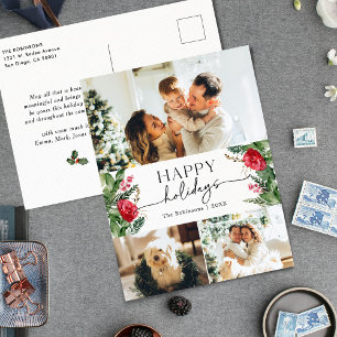 Elégante Botanique d'hiver 3 Photo Holiday Carte p