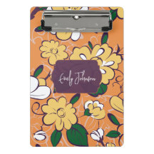 Elegante botanische aangepaste naam oranje witte b