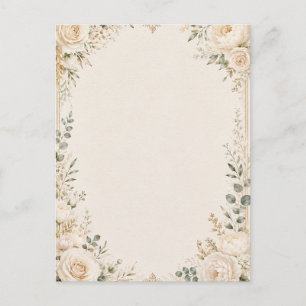 Elegante botanische afbeelding op vintage handgesc briefkaart