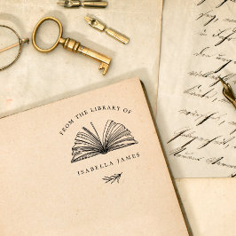 Elegante botanische afdruk uit de bibliotheek van   zelfinktende stempel