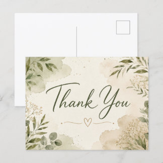 Elegante Botanische Bedankkaart Briefkaart