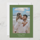 Elegante botanische blad-huwelijksuitnodiging save the date (Achterkant)