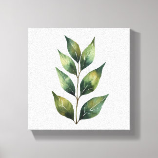 Elegante botanische bladeren in waterverfkunst canvas afdruk