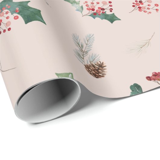 Elegante Botanische Bladpastel Cadeaupapier (Rol Hoek)