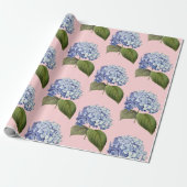 Elegante  Botanische Blauwe Hydrangea Bloem Cadeaupapier (Uitgerold)