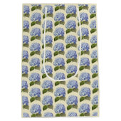Elegante Botanische Blauwe Hydrangea Bloem Medium Cadeauzakje (Achterkant)