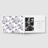 Elegante Botanische Bloemen Foto Bruiloft Gastenboek (Volledig)