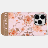 Elegante Botanische Bloemen Gepersonaliseerd Afstu Case-Mate iPhone Case (Achterkant (horizontaal))