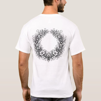 Elegante botanische bloemenslinger Lijnkunst T-shirt