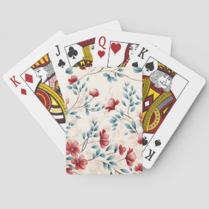 Elegante botanische bloemige tak pokerkaarten