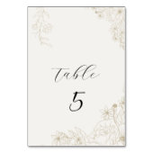 Elegante Botanische Bloemige Trouwtafel Nummerkaar Kaart (Achterkant)