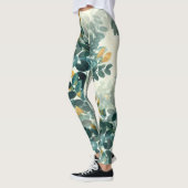 Elegante  botanische bloemillustratie leggings (Links)