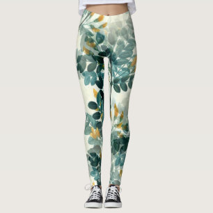 Elegante botanische bloemillustratie leggings