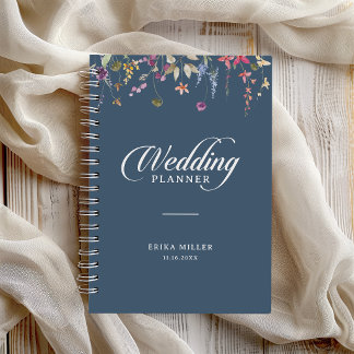 Elegante Botanische Bloemrijke Kalligrafie Bruilof Planner