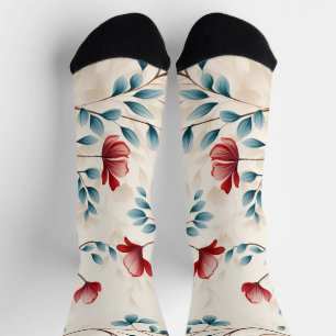 Elegante botanische bloemtak sokken