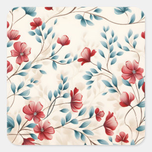 Elegante botanische bloemtak vierkante sticker