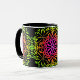 Elegante botanische boho kleurrijke mandala mok