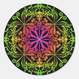 Elegante botanische boho kleurrijke mandala ronde sticker
