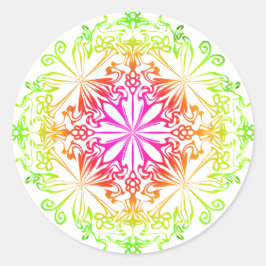 Elegante botanische boho kleurrijke mandala ronde sticker