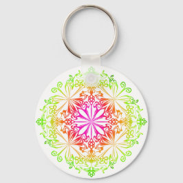 Elegante botanische boho kleurrijke mandala sleutelhanger