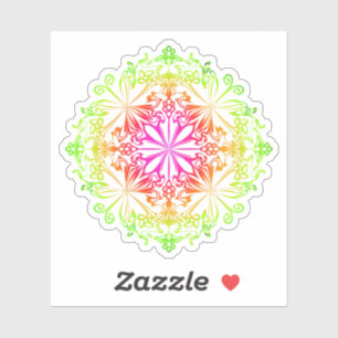 Elegante botanische boho kleurrijke mandala sticker