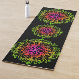 Elegante botanische boho kleurrijke mandala yogamat