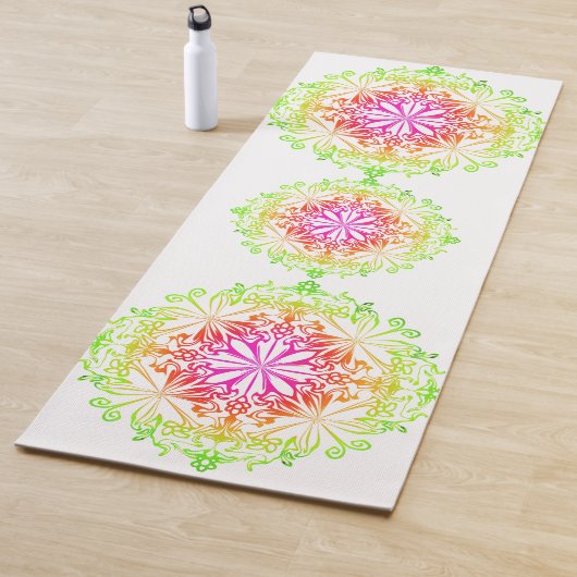 Elegante botanische boho kleurrijke mandala yogamat (In situ)