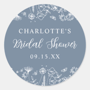 Elegante botanische bruidsdouche ronde sticker