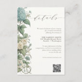 Elegante Botanische Bruiloft Details QR-code Informatiekaartje (Voorkant)