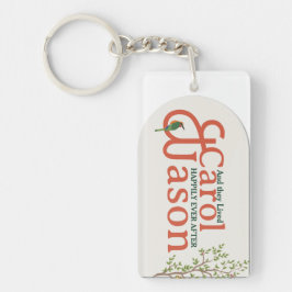 Elegante botanische bruiloft – gepersonaliseerde s sleutelhanger