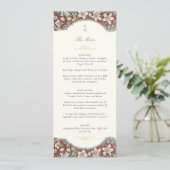 Elegante Botanische Bruiloft Menu Kaart (Staand voorkant)