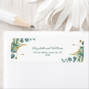 Elegante Botanische Bruiloft Retouradres Etiket
